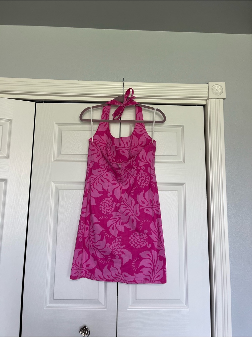 Vintage Roxy Pink Tropical Halter Dress - Picture 2 of 3